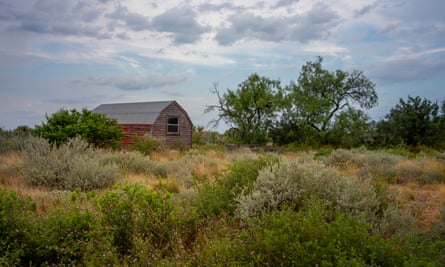 A shed is seen in a field near Quemado, Texas, in September.