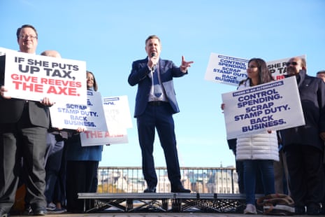 Mel Stride speaking at the rally at the Southbank Observation Point in London.