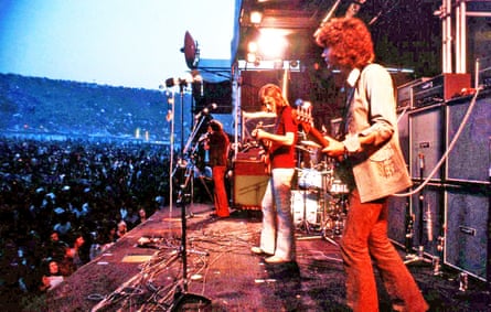 The Moody Blues performing at Isle of Wight festival 1970.