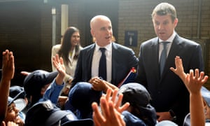 NSW education minister Adrian Piccoli (left) and NSW premier, Mike Baird.