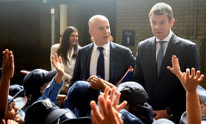 NSW education minister Adrian Piccoli (left)  and NSW premier, Mike Baird.