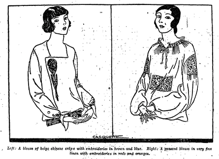 ‘Peasant’ blouse (right), Manchester Guardian, 17 December 1923,