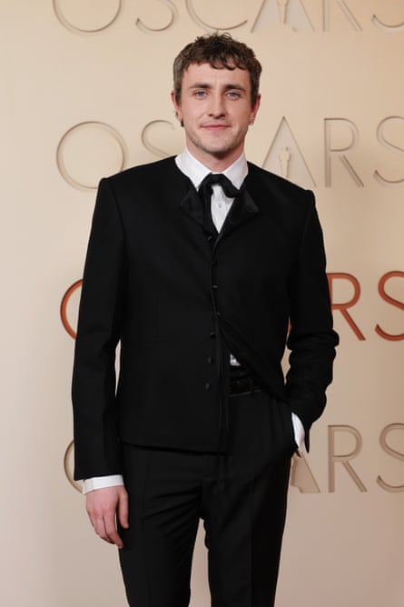 Paul Mescal in a Celine black cashmere cardigan.