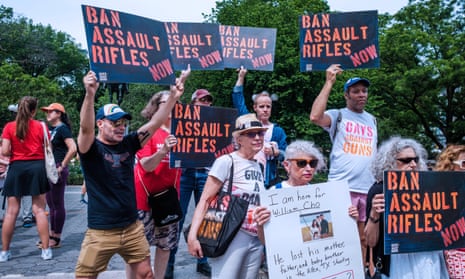Moms Against Guns protest in Union Square, New York, demanding an end to gun violence and a ban on assault weapons, on 13 May.