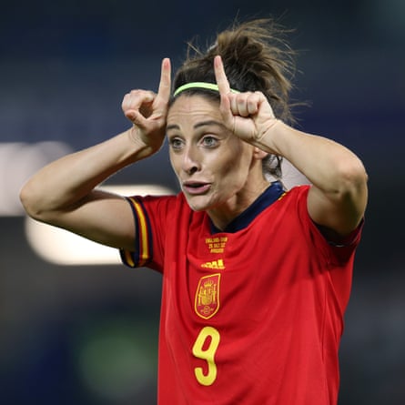 Esther Gonzalez of Spain celebrates after opening the scoring.