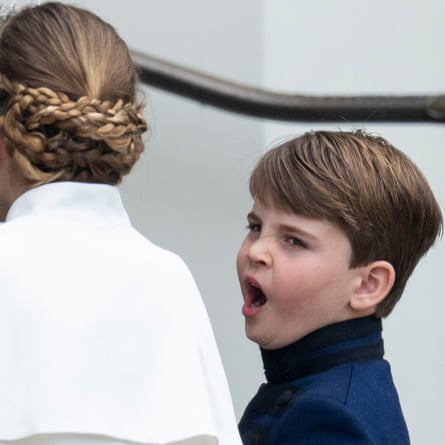 Prince Louis yawning before the day’s ceremony had begun.