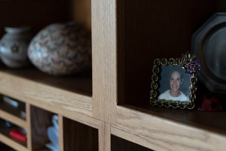 A photo of Heather Thompson is displayed at Jennifer Hesketh Aviles’ home office in Tucson, Arizona.