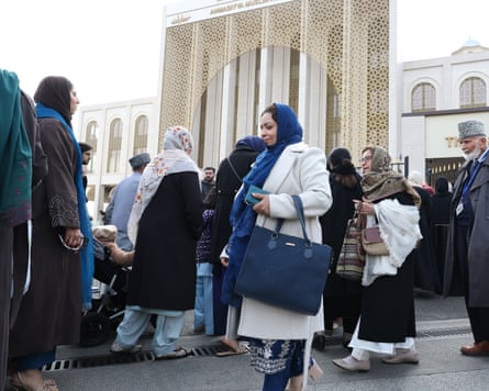 Worshippers mark end to the holy month of Ramadan outside a London mosque