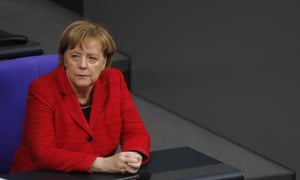 Angela Merkel at the first session of the Bundestag.