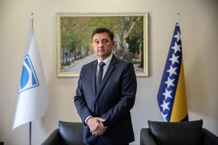 The mayor of Mostar, Mario Kordić, in his office