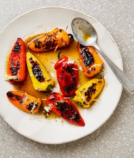 Yotam Ottolenghi's parmesan-stuffed and grilled baby peppers.