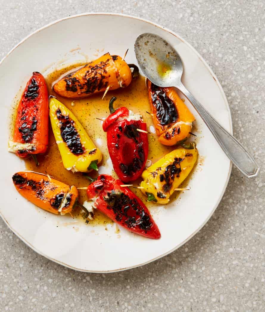 Yotam Ottolenghi’s parmesan-stuffed and grilled baby peppers.