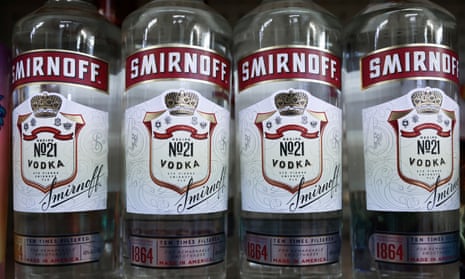 Bottles of Smirnoff vodka