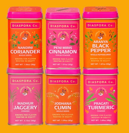 orange and pink rectangular cannisters