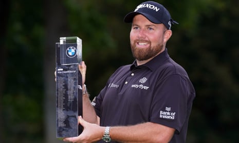 Shane Lowry lifts the PGA Championship trophy last weekend.