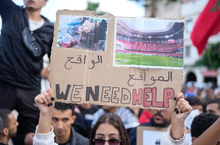 Protesters march against overspending on World Cup 2030 infrastructure and call for healthcare and education reforms, in Casablanca last October.