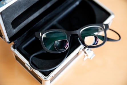 A pair of surgical eye loupes