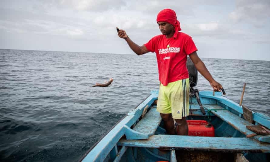 Carlitos Fernandes fishes on his home island of Maio in Cape Verde