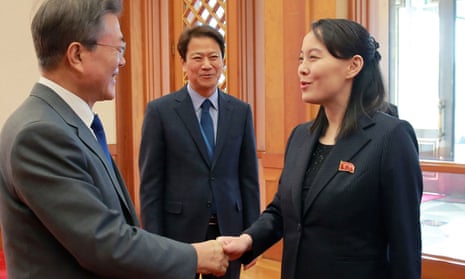 North Korea’s Kim Yo-jong meets South Korean president Moon Jae-in in 2018. The sister of Kim Jong-un has been given added authority by her brother.