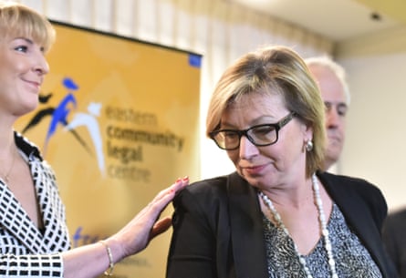 The federal minister for women, Michaelia Cash, (left) with 2015 Australian of the Year and anti-domestic violence campaigner Rosie Batty and Malcolm Turnbull in September 2015 after the Federal government announced funding for preventing and managing violence against women.