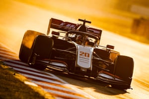 Kevin Magnussen during a Haas testing session