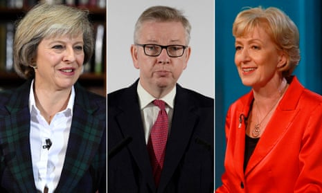 The three favourites to win the Conservative Party leadership: Theresa May, Michael Gove and Andrea Leadsom.