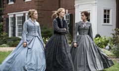 From left, Florence Pugh, Saoirse Ronan and Emma Watson in a scene from Little Women.