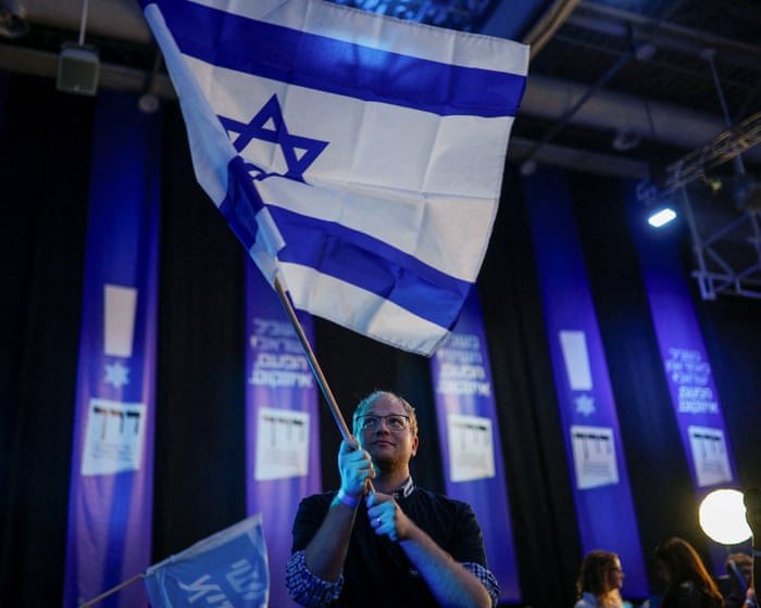 Israel election live: setback for Netanyahu as exit polls show strong opposition
