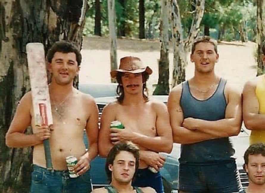 A young Wheatley (centre) with friends in the mid-1980s.