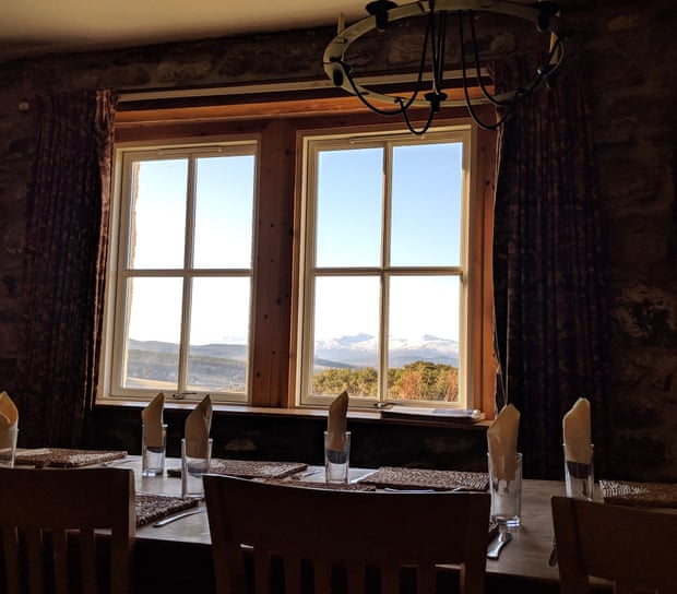 View of mountain from dining room, Moniack Mhor Creative Writing Centre, Scotland