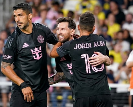 Lionel Messi comemorando um gol pela Inter Miami na MLS.