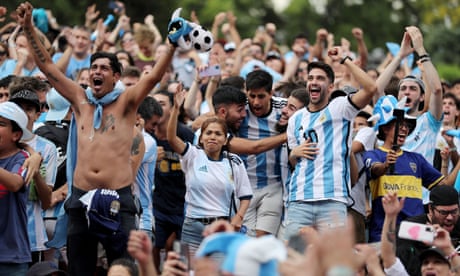 'We will fight for this': Argentina fans celebrate as they progress to last 16 – video