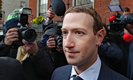 Facebook CEO Mark Zuckerberg in Dublin on 2 April 2019 after a meeting with Irish politicians to discuss regulation of social media.