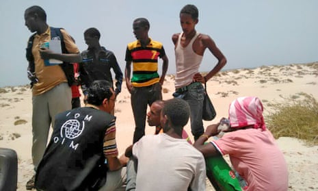 International Organization for Migration staff assist Somali and Ethiopian migrants in Yemen.