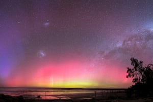 Aurora australis from Norring Lake in Wagin, Western Australia