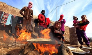 Yazidis displaced by Isis in a camp near Dohuk, Iraqi Kurdistan, January 2015