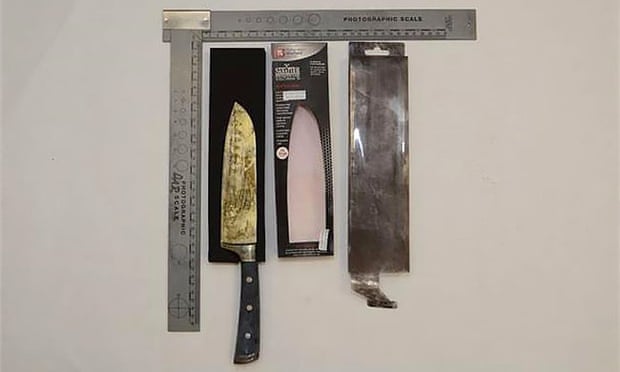 The knife used by Sabah Khan to kill her sister