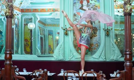 Feeling pumped: a model in Schiaparelli haute couture