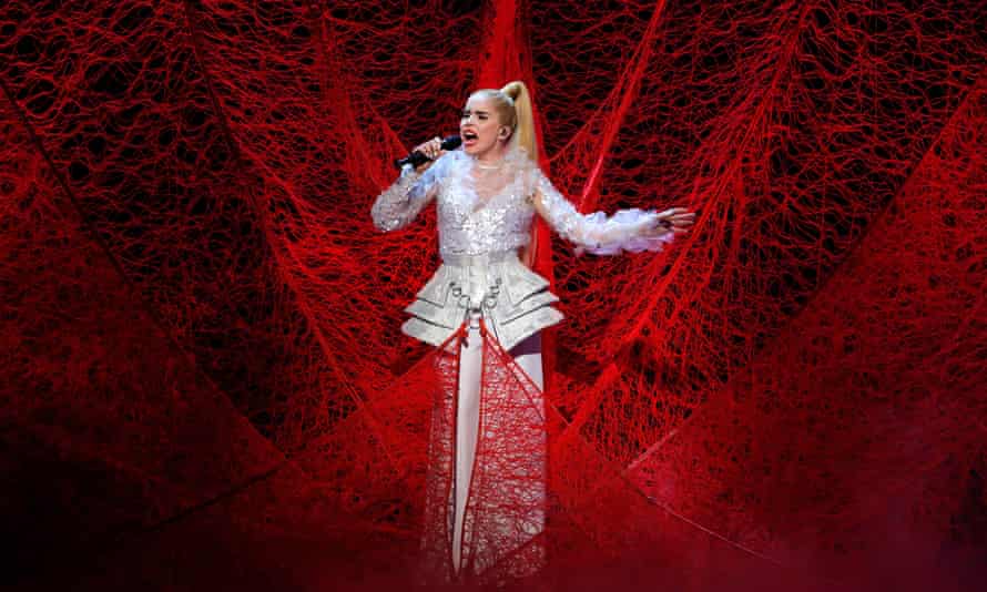 Paloma Faith and one of her typically elaborate stage outfits at the Royal Variety Performance in 2017.