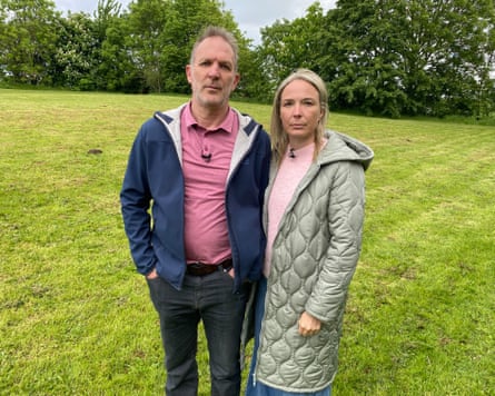 Photograph of Jack and Sarah Hawkins on a lawn