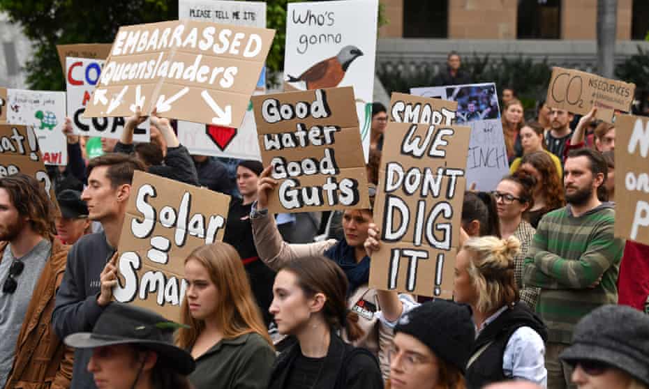 Anti-mining protesters in Brisbane last week