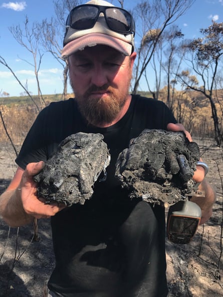 Burnt wildlife cameras on Kangaroo Island
