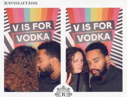 Sasha Mistlin and his girlfriend, pictured at Revolution in Cambridge, 2023.