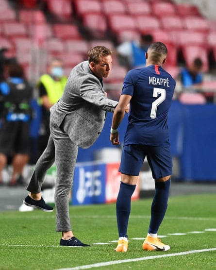 RB Leipzig coach Julian Nagelsmann could not find a tactical plan to contain Kylian Mbappé.
