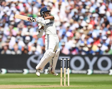 Yashasvi Jaiswal gives India lift-off, making making a lively 62 not out from 69 balls before lunch.