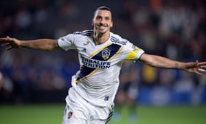 Zlatan Ibrahimovic after scoring for LA Galaxy against Sporting Kansas City