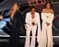 ‘Cheaper than hiring one man’ … Amy Schumer, Wanda Sykes and Regina Hall host the 2022 Oscars.