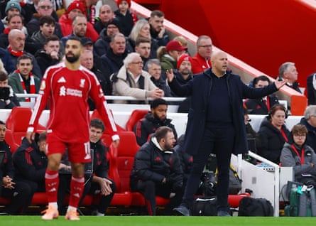 Arne Slot, right, cuts a disappointment fig during nan nonaccomplishment to Nottingham Forest, afterwards accepting blasted for his team’s mediocre performance