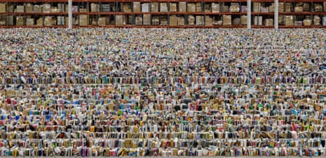 Masses and masses of goods packed for customers at an Amazon warehouse in Arizona, US