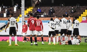 Bruno Fernandes of Manchester United prepares to take a free kick.